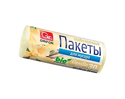 Мешки для мусора 30 л, ароматизированные, Ваниль, бежевые, в рулоне 20 шт., ПНД, 9 мкм, 560х530 мм, GRIFON Aroma, 101-020 V в Липецке