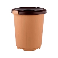 Мусорный бак с крышкой - воронкой на колесах 105 л бежевый 105 бежевый в Липецке