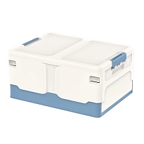 Ящик пластиковый складной белый, дно синее, 480х360х240 мм в Липецке Ящик пластиковый складной белый, дно синее, 480х360х240 мм в Липецке