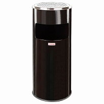 Урна с пепельницей 27 л, нержавеющая сталь, черная, LAIMA PROFESSIONAL в Липецке