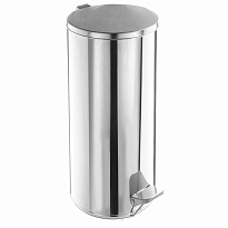 Урна для мусора с педалью, усиленное, Титан, 50 л, кольцо под мешок, нержавеющая сталь, хром в Липецке