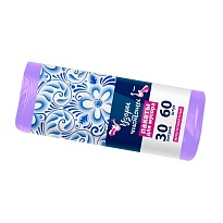 Мешки для мусора 30 л, сиреневые, в рулоне 60 шт., ПНД, 6 мкм, 560х480 мм, Узоры Чистоты, МУ4251 (МН 30-60сир) в Липецке