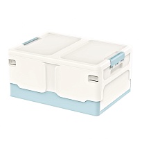 Ящик пластиковый складной белый, дно голубое, 480х360х240 мм в Липецке