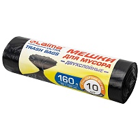 Мешки для мусора 160 л, черные, в рулоне 10 шт., ПВД, 30 мкм, 1200х900 мм, LAIMA ULTRA, 607694 в Липецке