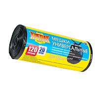 Мешки для мусора 120 л, черные, в рулоне 20 шт., ПНД, 15 мкм, 1100х700 мм, Крепак, 4607075710207 в Липецке Мешки для мусора 120 л, черные, в рулоне 20 шт., ПНД, 15 мкм, 1100х700 мм, Крепак, 4607075710207 в Липецке