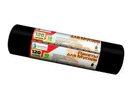 Мешки для мусора 120 л, черные, в рулоне 10 шт., ПНД, 12 мкм, 1100х700 мм, MIRPACK Classik, 1201011 в Липецке Мешки для мусора 120 л, черные, в рулоне 10 шт., ПНД, 12 мкм, 1100х700 мм, MIRPACK Classik, 1201011 в Липецке