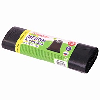 Мешки для мусора 120 л, черные, в рулоне 10 шт., ПНД, 11 мкм, 1020х670 мм, Любаша, 608093 в Липецке