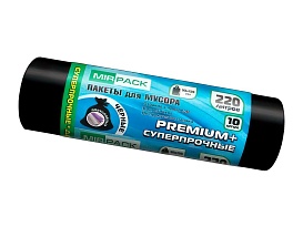 Мешки для мусора 220 л, черные, в рулоне 10 шт., ПВД, 45 мкм, 1250х930 мм, PREMIUM+, 2201068 в Липецке Мешки для мусора 220 л, черные, в рулоне 10 шт., ПВД, 45 мкм, 1250х930 мм, PREMIUM+, 2201068 в Липецке