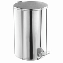 Ведро для мусора с педалью, усиленное, Титан, 20 л, кольцо под мешок, нержавеющая сталь, хром в Липецке