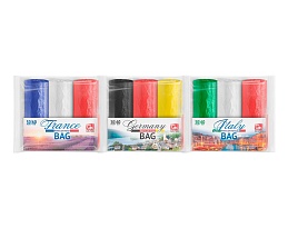 Мешки для мусора 30 л, ассорти, в рулоне 20 шт., ПНД, 9 мкм, 600х500 мм, GRIFON Триколор, 101-024 в Липецке