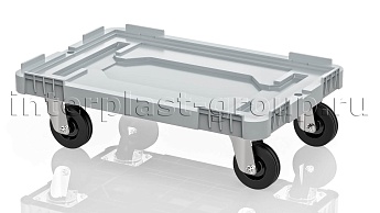 Тележка пластиковая сплошная без тормозов серая в Липецке
