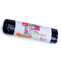 Мешки для мусора 60 л, черные, в рулоне 20 шт., ПНД, 7 мкм, 700х600 мм, Концепция Быта ЭкоДом, 601349 в Липецке