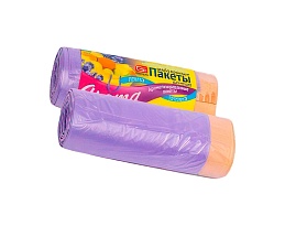 Мешки для мусора 35 л, ароматизированные, Лаванда, сиреневые, в рулоне 10 шт., ПНД, 12 мкм, 560х530 мм, GRIFON Aroma, 101-080 La в Липецке