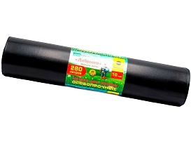 Мешки для мусора 280 л, ароматизированные, черные, в рулоне 10 шт., ПВД 110 мкм, 1400х930 мм, Добрыня, Dob28010black в Липецке Мешки для мусора 280 л, ароматизированные, черные, в рулоне 10 шт., ПВД 110 мкм, 1400х930 мм, Добрыня, Dob28010black в Липецке