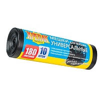 Мешки для мусора 180 л, черные, в рулоне 10 шт., ПНД, 20 мкм, 1150х800 мм, Крепак, 4607075710481 в Липецке Мешки для мусора 180 л, черные, в рулоне 10 шт., ПНД, 20 мкм, 1150х800 мм, Крепак, 4607075710481 в Липецке