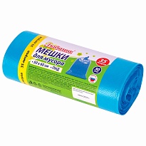 Мешки для мусора 35 л, синие, в рулоне 30 шт., ПНД, 10 мкм, 600х500 мм, Любаша, 608091 в Липецке Мешки для мусора 35 л, синие, в рулоне 30 шт., ПНД, 10 мкм, 600х500 мм, Любаша, 608091 в Липецке