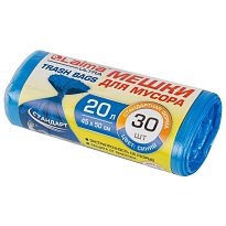 Мешки для мусора 20 л, синие, в рулоне 30 шт., ПНД, 8 мкм, 500х450 мм, LAIMA, 607682 в Липецке Мешки для мусора 20 л, синие, в рулоне 30 шт., ПНД, 8 мкм, 500х450 мм, LAIMA, 607682 в Липецке