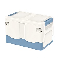 Ящик пластиковый складной белый, дно синее, 370х240х240 мм в Липецке