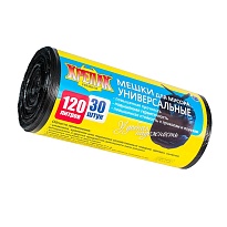 Мешки для мусора 120 л, черные, в рулоне 30 шт., ПНД, 15 мкм, 1100х700 мм, Крепак, 4607075710122 в Липецке Мешки для мусора 120 л, черные, в рулоне 30 шт., ПНД, 15 мкм, 1100х700 мм, Крепак, 4607075710122 в Липецке