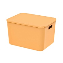 Ящик пластиковый вкладываемый желтый 410х305х245 мм в Липецке