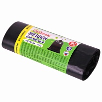 ММешки для мусора 60 л, черные, в рулоне 20 шт., ПНД, 8 мкм, 650х580 мм, Любаша, 608092 в Липецке ММешки для мусора 60 л, черные, в рулоне 20 шт., ПНД, 8 мкм, 650х580 мм, Любаша, 608092 в Липецке