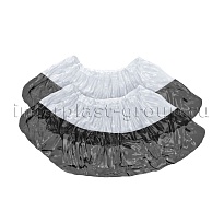 Бахилы бело-черные 1000 шт (500 пар), 48 мкм, двойная подошва, с одной резинкой, Эконом+ в Липецке