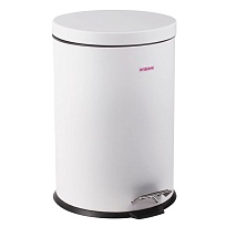 Ведро-контейнер для мусора (урна) с педалью LAIMA Classic, 12 л, белое, глянцевое, металл, со съемным внутренним ведром в Липецке