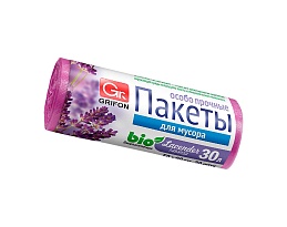 Мешки для мусора 30 л, ароматизированные, Лаванда, сиреневые, в рулоне 20 шт., ПНД, 9 мкм, 560х530 мм, GRIFON Aroma, 101-020 La в Липецке