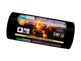 Мешки для мусора 240 л, ароматизированные, черные, в рулоне 10 шт., ПВД 40 мкм, 1500х1100 мм, СИЛАЧИ, sil24011110 в Липецке