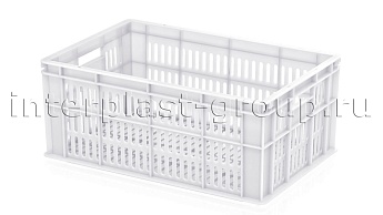 Ящик для молока, мяса, овощей и фруктов большая перфорация дно сплошное белый в Липецке
