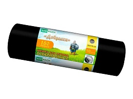 Мешки для мусора 180 л, ароматизированные, черные, в рулоне 10 шт., ПВД, 100 мкм, 1100х930 мм, Добрыня, Dob18010black в Липецке Мешки для мусора 180 л, ароматизированные, черные, в рулоне 10 шт., ПВД, 100 мкм, 1100х930 мм, Добрыня, Dob18010black в Липецке